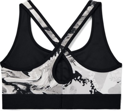 Details about   NEW Under Armour UA Crossback  Mid Sports Strappy Bra Black Blue Padded MEDIUM M